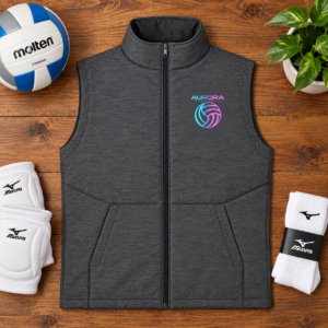 Aurora Volleyball Insulated Vest - Graphite Flat-Lay [LIFESTYLE]